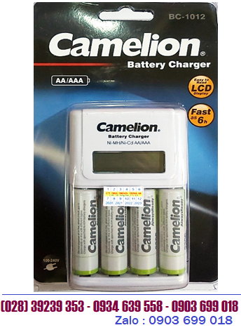 Bộ sạc pin AA Camelion BC-1012 kèm sẳn 4 pin sạc Camelion AlwaysReady AA2500mAh 1.2v